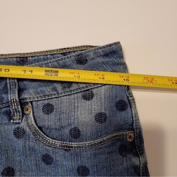Levi's shortly short size 7 blue polka dot denim - Picture 13 of 15